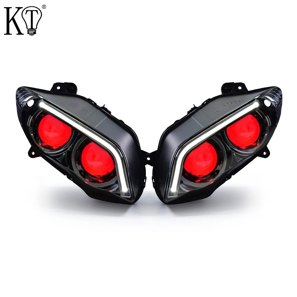 

KT Headlight for Yamaha YZF R1 2004 2005 2006 LED Halos Red Demon Eye Motorcycle HID & LED Projector Assembly New