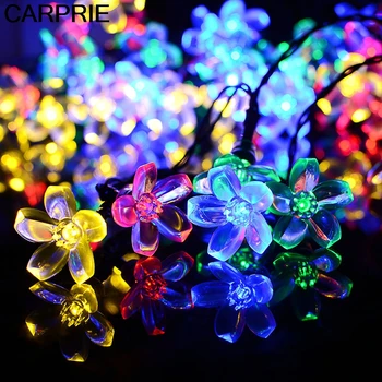

CARPRIE Solar 50 LEDS Peach Flower Solar Lamp Power LED String Fairy Lights Solar Garlands Garden Christmas Decor For Outdoor
