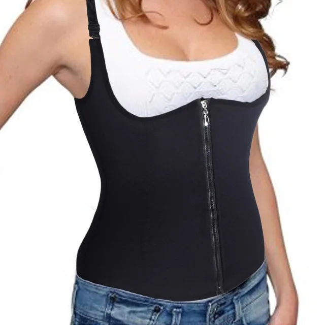 Adjustable Shoulder Strap Waist Trainer Vest Corset Women Zipper Hook Body Shaper Waist Cincher