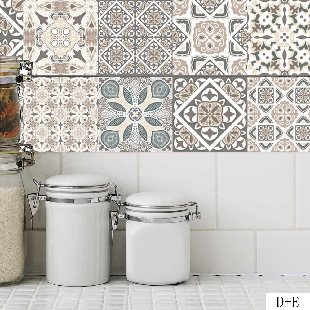 Наклейки на стену в арабском стиле ретро для кухни, ванной комнаты, ПВХ, самоклеющиеся наклейки на стену, для гостиной, сделай сам, Декор, обои, водостойкая наклейка