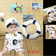 Летний стильный костюм моряка для малышей, комплект для новорожденных, футболка с капюшоном и штаны для фотосессии костюм для маленьких мальчиков возрастом от 3 до 12 месяцев