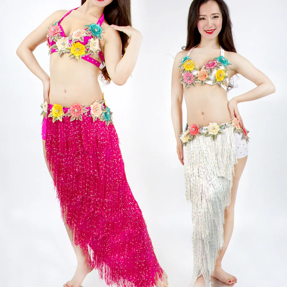 

Luxury Oriental Women Belly Dance Costume Outfit Set Bra Belt 2019 Carnival Bollywood 2 PCS