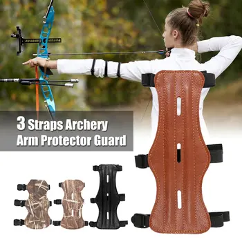 

# 3 Adjustable Straps Target Archery Arm Guard PU leather Arm Safety Protection for Bow Shooting Hunting Armband