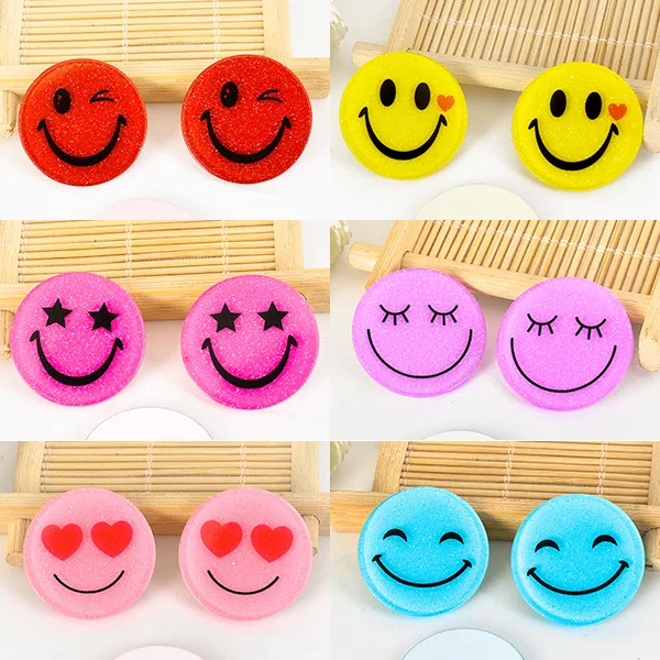 

30MM Mixed Resin Charms Round Acrylic Smile Charm For Brooch Decoration 10PCS