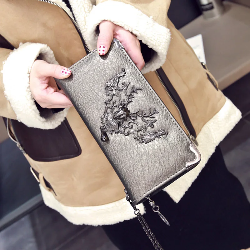 Модный женский кошелек, длинный женский кошелек с изображением оленя, кошелек с железной стороной, женский кошелек, женский кошелек, Portefeuille
