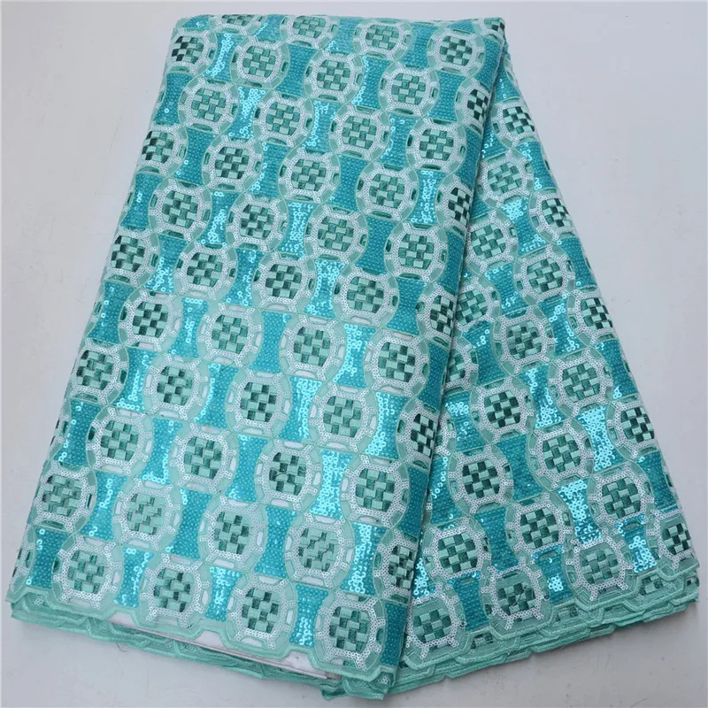 

High Quality African Organza Lace Fabrics Embroidered African Lace Fabrics With Sequins For Wedding/Party Dress 5Yards PSA311-2
