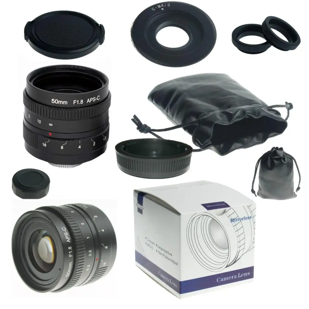 

50mm F1.8 CCTV TV Movie c mount Lens APS-C for M4/3 EP5 EP3 EPL3 EPL5 EM10 GF2 G6 G5 GH2 GF5 GX1 GF7K mirrorless camera body