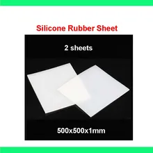 2 листов, 500X500X1 мм, высокое качество лист силиконовой резины, для тепла сопротивление подушка, натуральная силикон резиновые