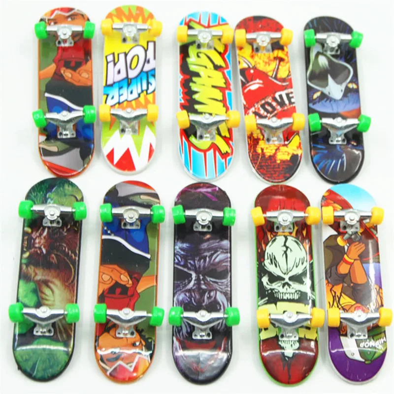 Bouilloire 12PCS Finger Skateboard Finger Board Profesional Mini Skateboard Finger Toys Durable Fingerboard Professional Finger Skateboards Deck Juguete Pequeño para Niños 