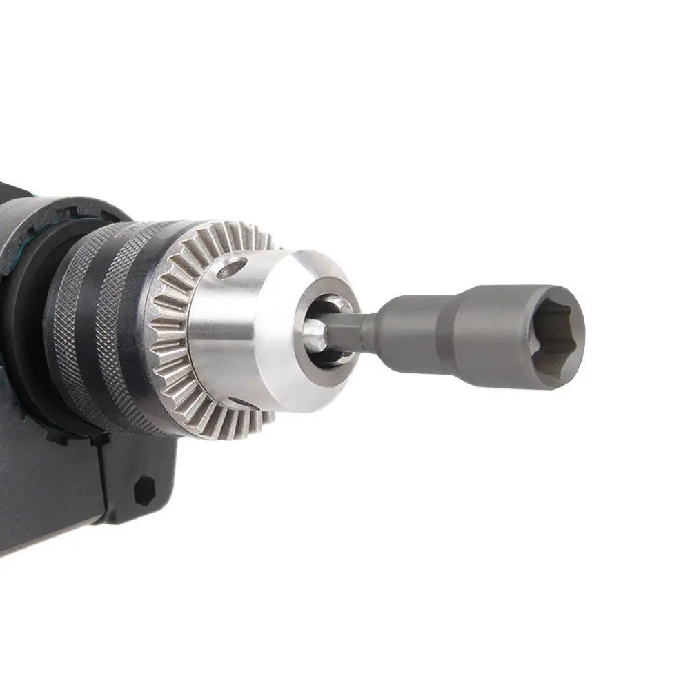 8pcs 1/4 inch Hex Magnetic Nut Driver Socket Set Metric Impact Drill Bits 6mm /7mm / 8mm/ 9mm/ 10mm/ 11mm/ 12mm/ 13mm Adapter