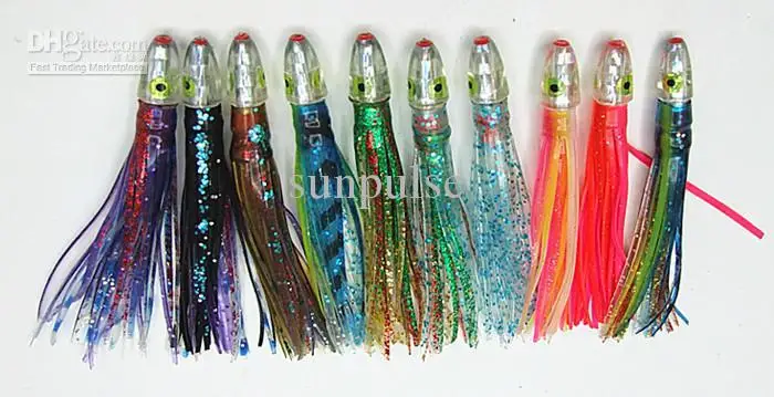 

4inch/6.5g mixed colour new octopus skirt bait fishing lures fishing tackle sea trolling lures resin head double skirt
