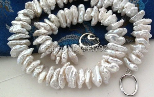 YH @ CS&gt Белое пресноводное жемчужное ожерелье 14 КГП 18&quot|pearl wedding necklace|necklace dogpearl flats |