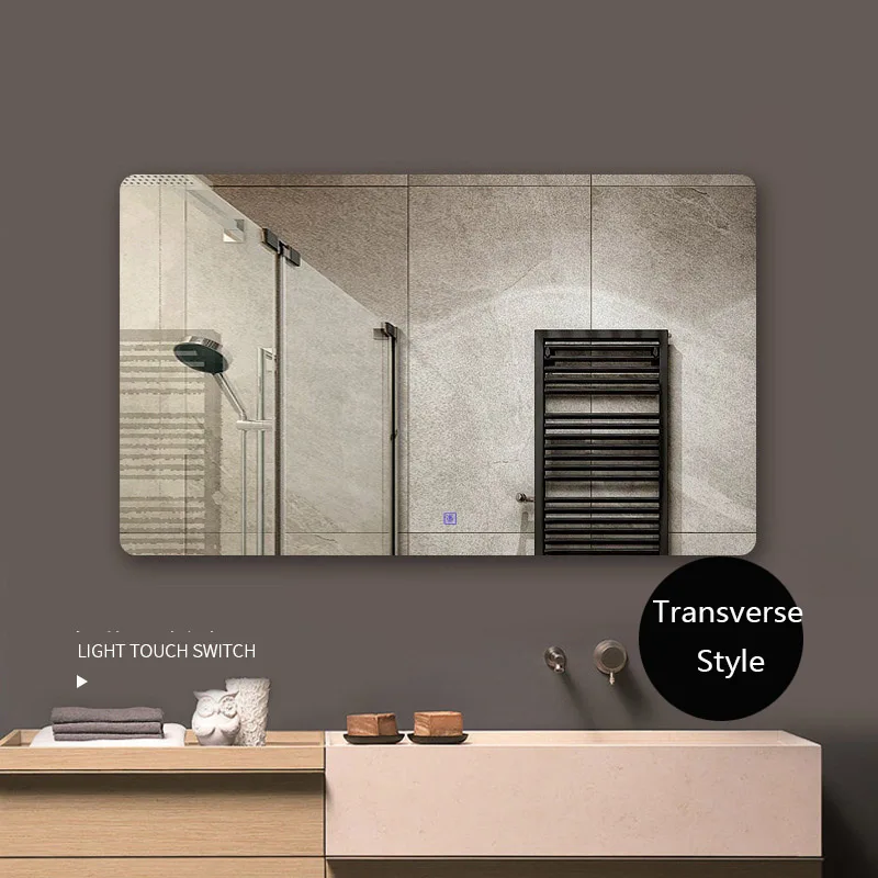 Европейский настенный зеркальный светодиодный светильник для ванной комнаты, большие зеркала, Фреска, анти размытие, умное сенсорное управление, 220 В, теплый/белый цвет лампы, Bluetooth