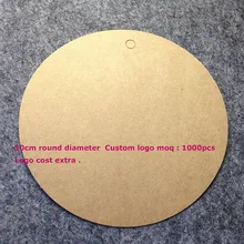 10cm Round Bigger Kraft Tag Hand Made Custom logo Cost Extra Swing Label 1LOT =50 pcs Custom LOGO Cost Extra moq :1000 P