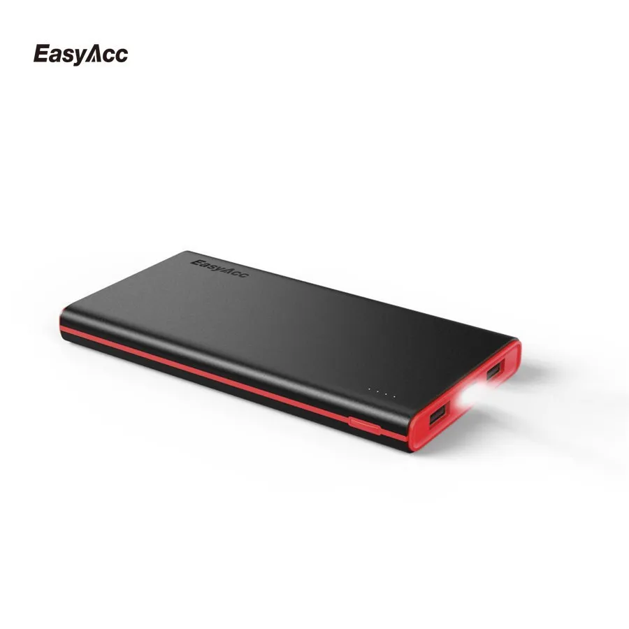 Тонкий внешний аккумулятор 10000 мАч EasyAcc 5 в 2 порта 3.1A умный выход портативное