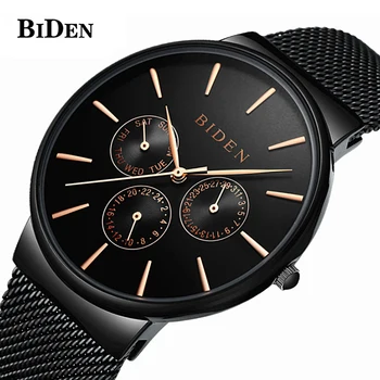 

BIDEN Original Watch Men Top Brand Luxury Men Watch Mesh Steel Clock Men Watches Relogio Masculino Horloges Mannen Erkek Saat