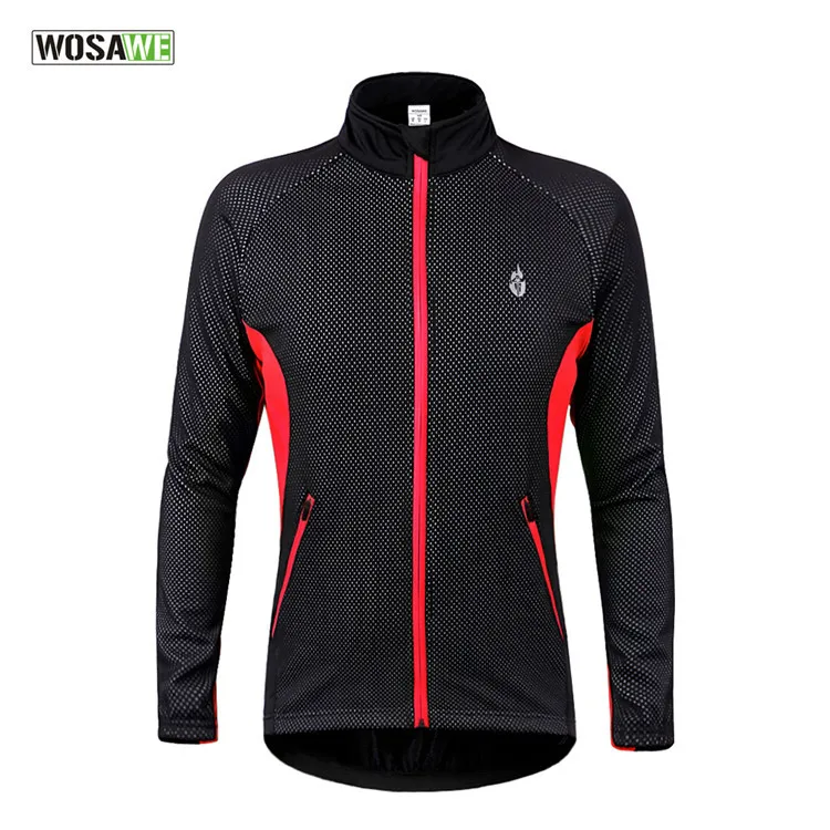 Clearance! WOSAWE Men Cycling Jersey MTB Mountain Road Bike Jersey Thermal Fleece Cycling Jacket Downhill Triathlon Bike Shirt - Цвет: BC216 with fleece