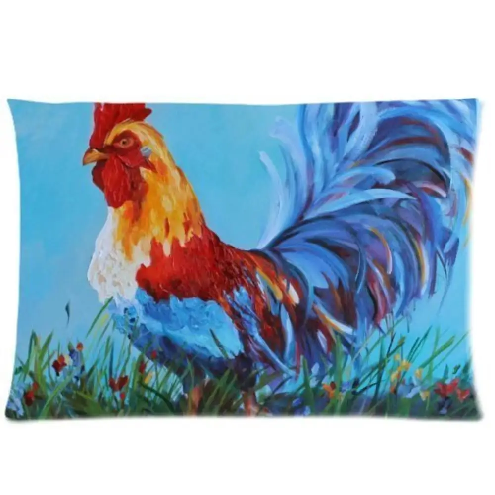 Rooster Art Rectangle Throw Pillow Case Decorative Pillow Cover
