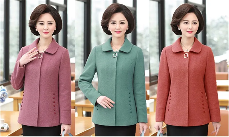 Пальто кардиган для женщин среднего возраста весна осень тонкий короткий жакет Корейская женская мода плюс размер костюм куртки пальто 4XL A778