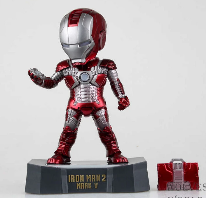 

Iron Man 18cm with led light Action Figures PVC brinquedos Collection Figures toys for christmas gift with Retail box