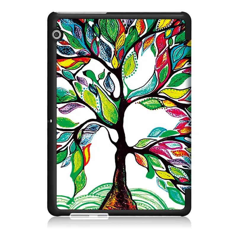 Ультратонкий чехол-подставка из искусственной кожи для huawei MediaPad T3 10 AGS-L09 AGS-W09 чехол для планшета Honor Play Pad 2 9,6 дюймов+ пленка+ ручка - Цвет: Happy tree