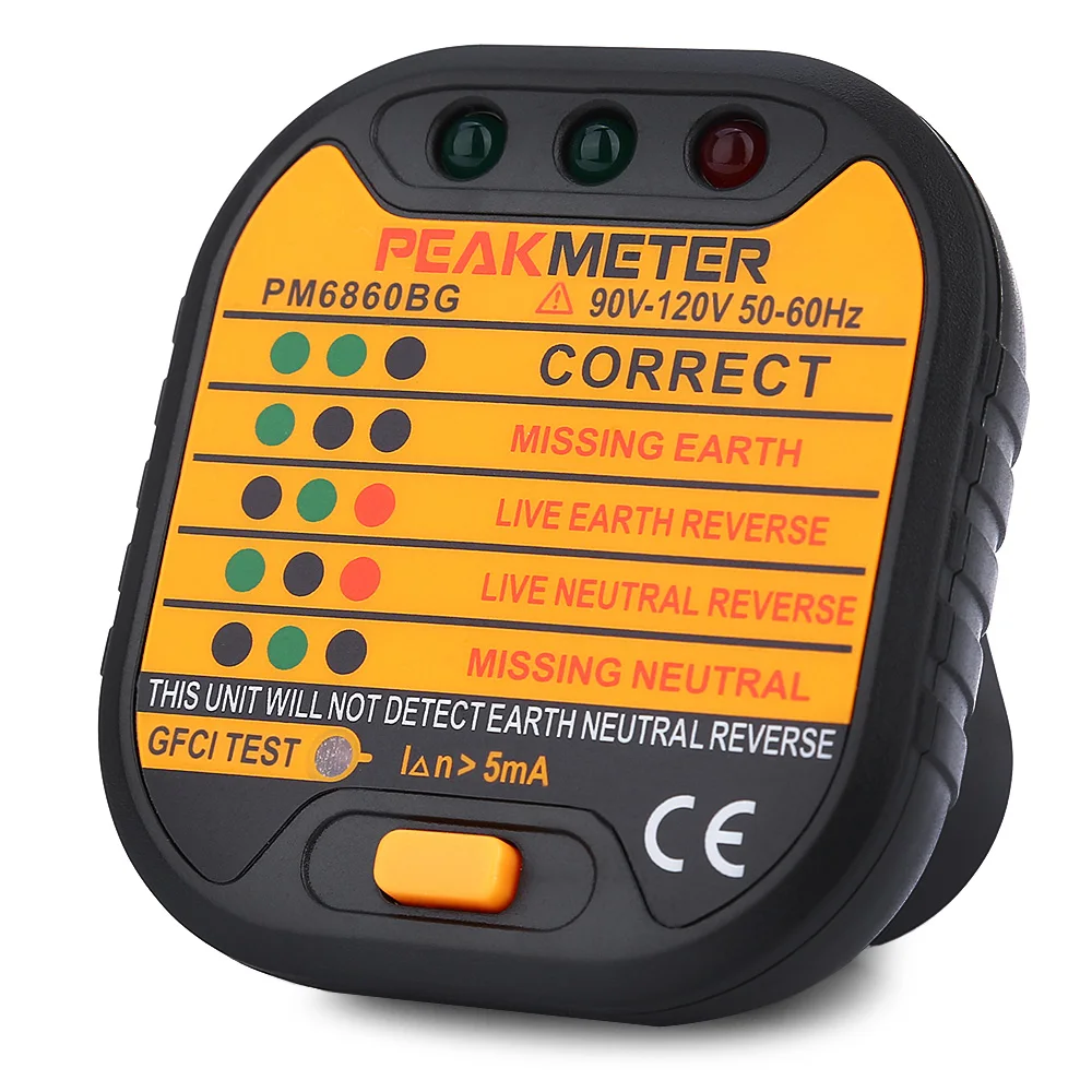 PEAKMETER PM6860BG 90 В-120 В США Plug Разъем тестер | Инструменты