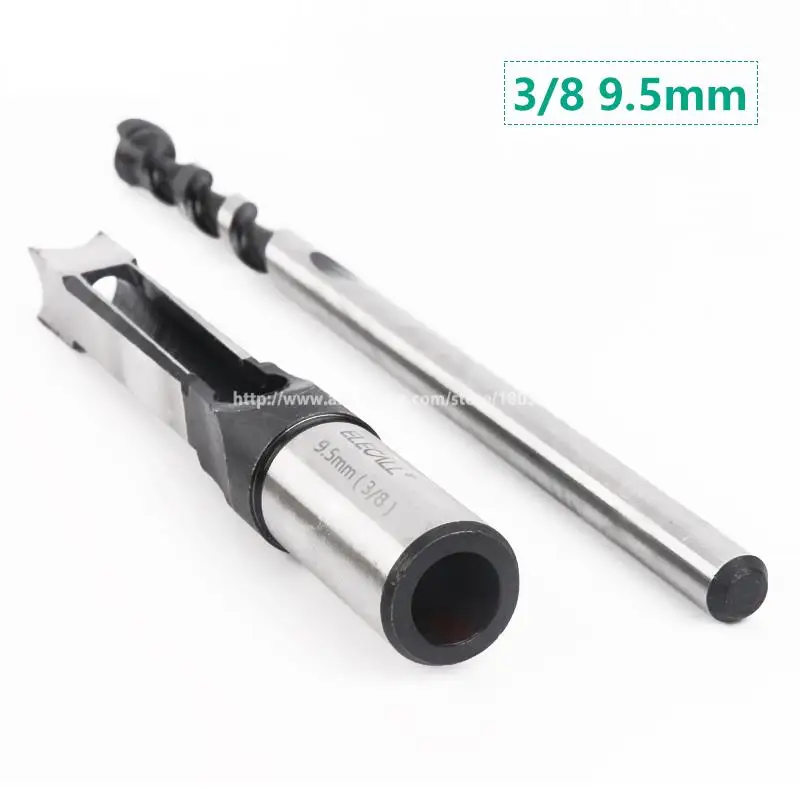 

Free Shipping Square Hole Bits Wood Drill Bit Mortising Chisel Set 9.5mm/ 3/8" Mortiser Drills Bit Set