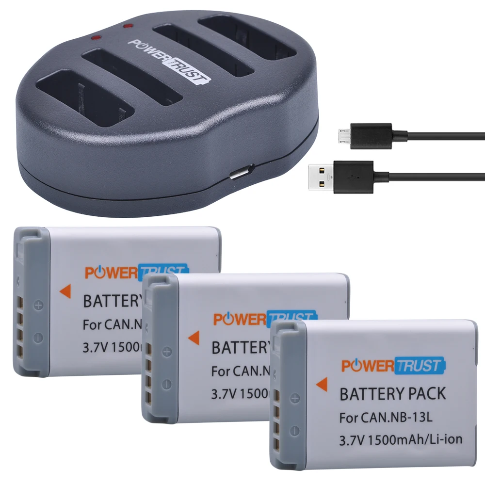 Зарядное устройство для Canon PowerShot G5 X G5X G7 Mark II G7X G9 G9X SX720 HS 3 шт. 1500 мАч|nb 13l|battery for