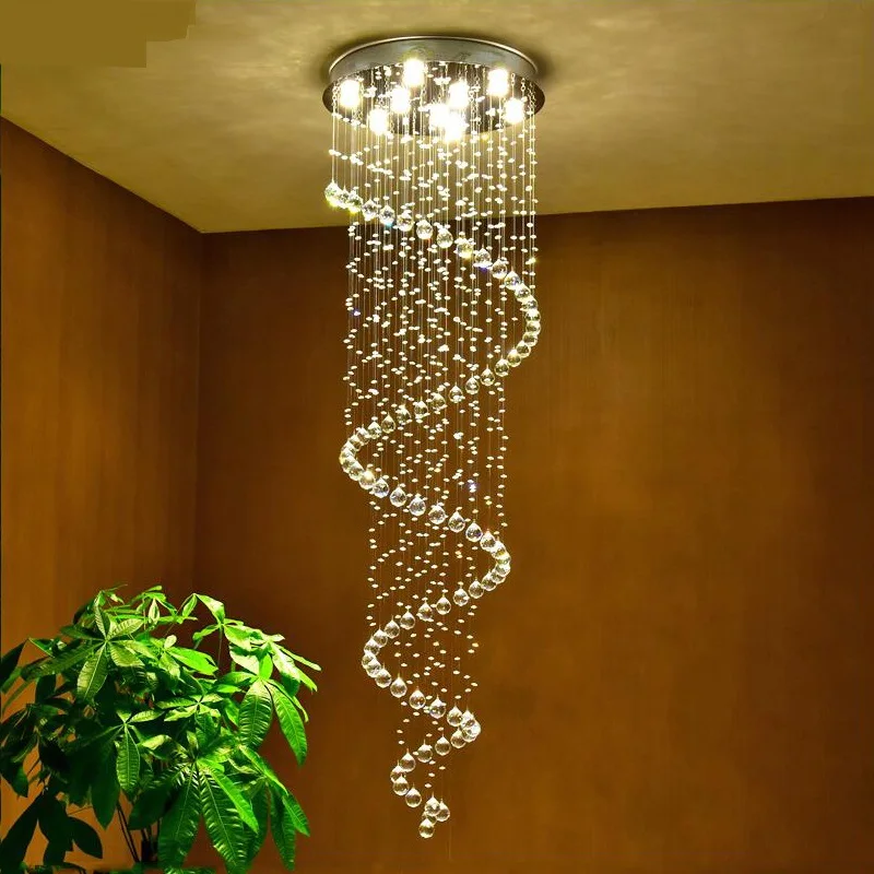 

k9 crystal lamp stair lamp Stair light pendant lights spiral crystal pendant lamp living room lights stair lighting fixtures ZCL