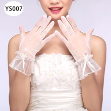 Alexzendra в белые красные короткие свадебные перчатки из тюля Свадебные перчатки длиной до запястья с бантом свадебные перчатки