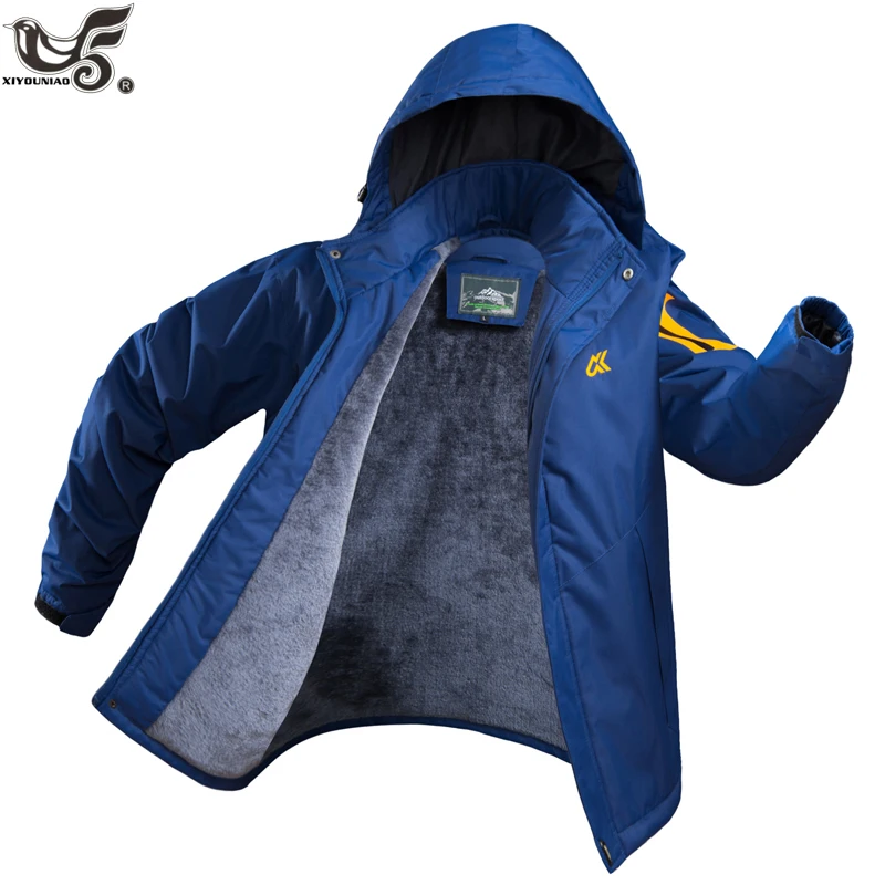 

XIYOUNIAO plus size M~7XL Men's Jackets Waterproof winter Hooded Coats Women Outerwear fleece thick Tourism Mountain parka male