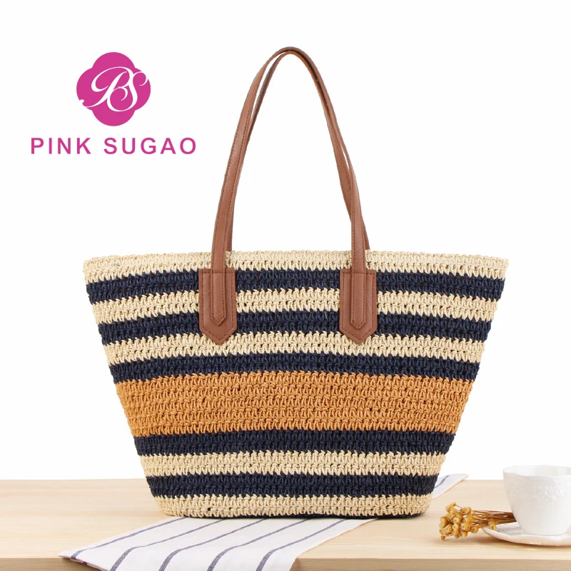 

Pink Sugao purses and handbags handmade straw bag handbag in buckets designer bags famous brand women bags 2018 travel beach bag