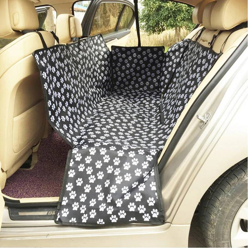 

Car Pet Mat Oxford Fabric Paw Pattern Car Pet Seat Covers Waterproof Back Bench Seat Travel Accessories Car Seat Covers Mat