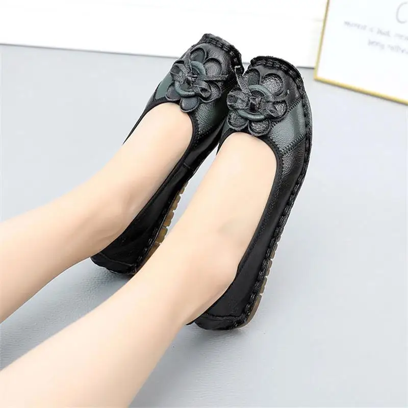 

women 2019 genuine leather flats heel slip on driving shoes spadrilles moccasins toe loafers sapatilha espadrillas 8598