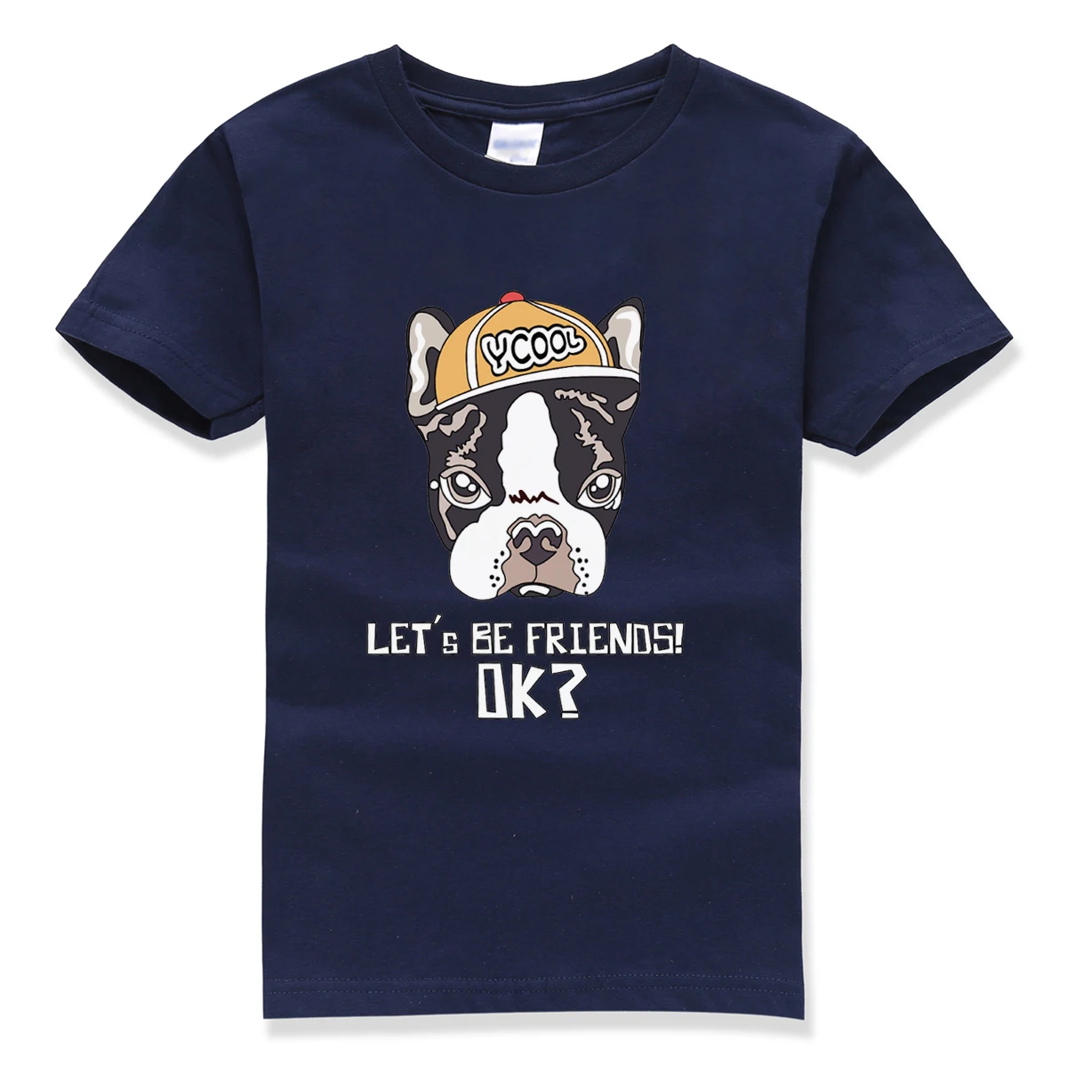 Давайте дружить ОК? Забавные Письмо печати детские футболки мультфильм собака печать Cyte Kawaii футболка для мальчиков и девочек Лето 2018 Топы