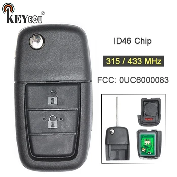 

KEYECU 315MHz/ 433MHz CAN ID46 Chip FCC: 0UC6000083 Replacement Flip Folding 2+1 3 Button Remote Car Key Fob for Pontiac G8