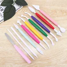 10 шт./компл. торт ручка с гравировкой помадный кекс своими руками украшение цветок Моделирование гравюра ручка Творческий печенья глины инструмент