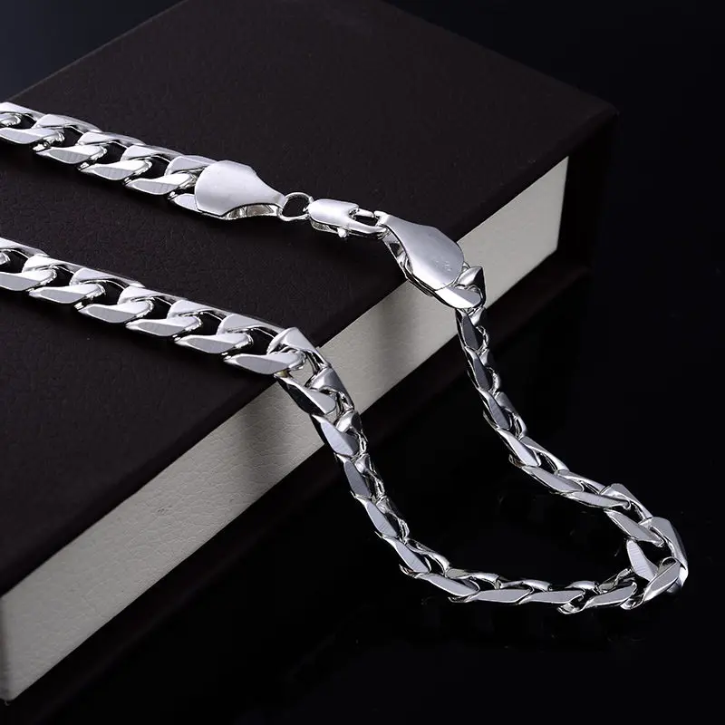 

Hot 10 mm Width Big Metal Chains Necklaces for Men Gold/Silver 60 cm Link Chains Necklace Jewelry Fashion