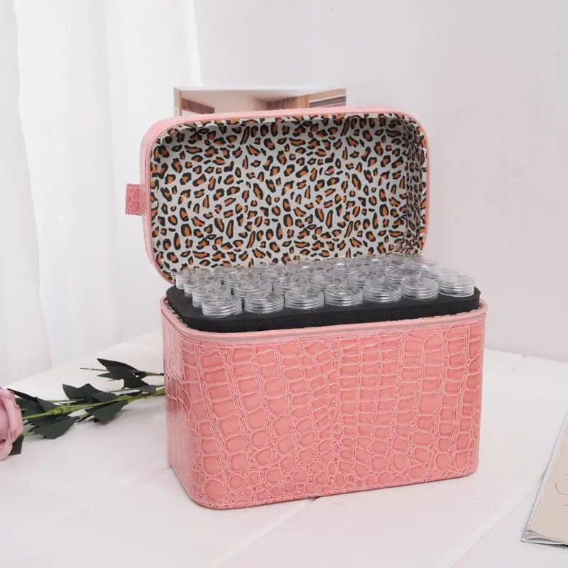 Preise 84 flaschen PU Leder Diamant Malerei Bohrer Lagerung Box Nail art Charms Strass Container Werkzeug Lagerung Tasche
