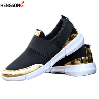 

Women Sports Shoes 2018 Spring Outdoor Walking Shoes Stretch Fabric Cloth Patchwork Slip-On Shoe For Women Sneakers Sportswear