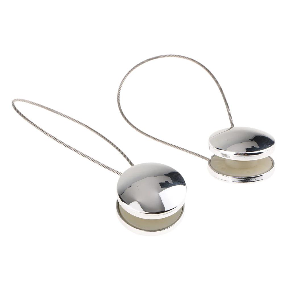 1 x MAGNETIC TIEBACKS VOILE NET CURTAINS Tie Backs Buckle Clips Silver Ball
