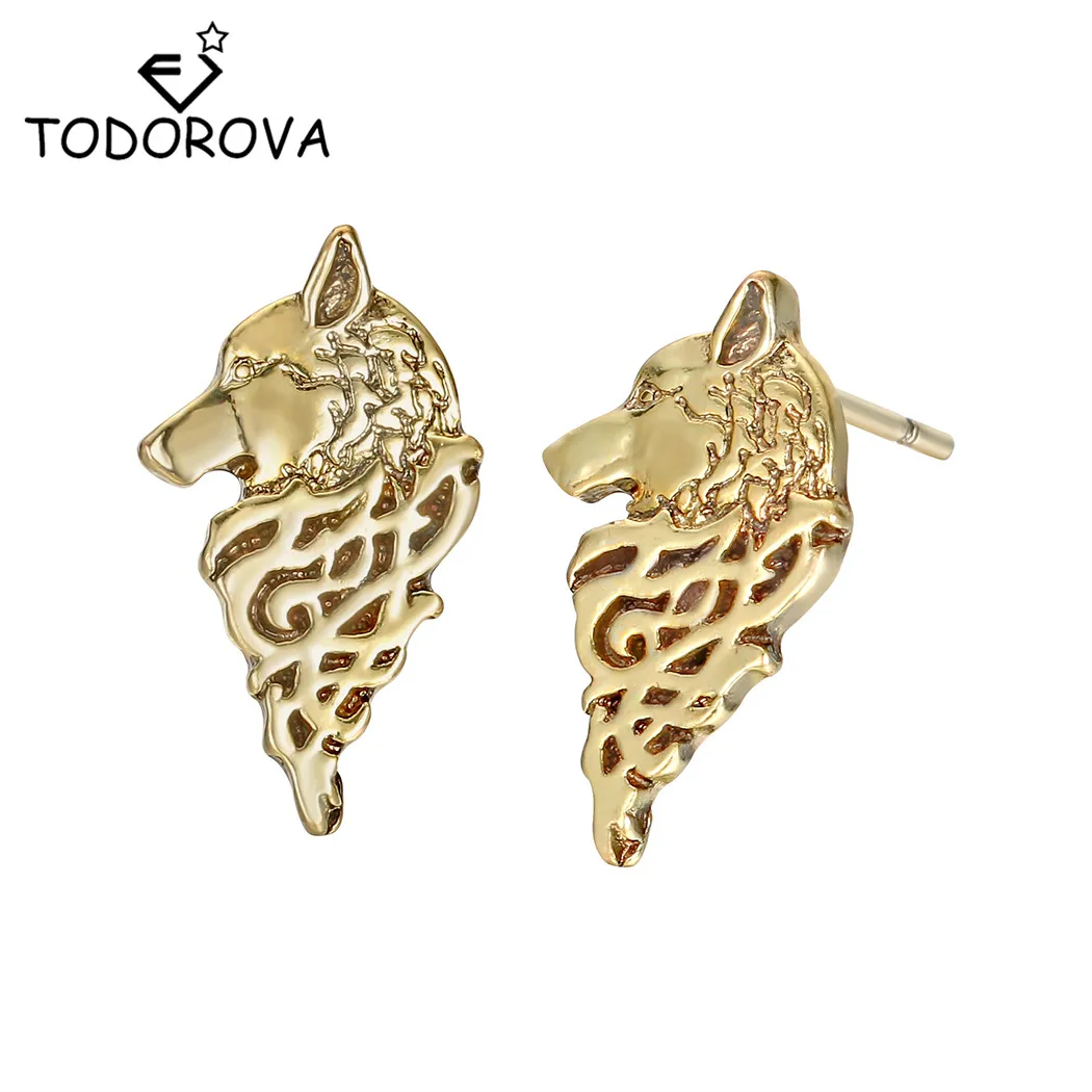 

Todorova Nordic Viking Wolf Men Earrings Star Amulet Slavic Talisman Pagan Stud Earrings Odin 's Symbol Viking Rune Jewelry