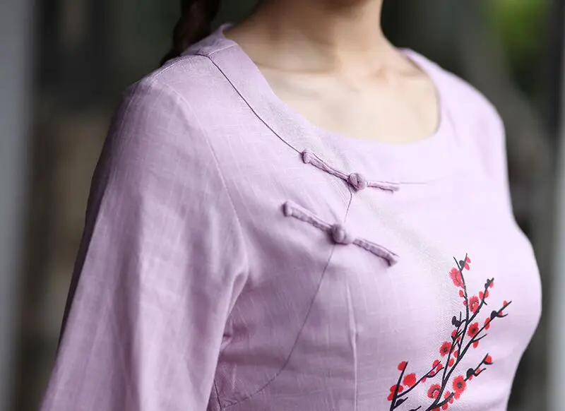 Новое поступление, розовый, черный, китайский женский комплект из рубашки и штанов, хлопковый льняной костюм в стиле Танг, Размеры S M L XL XXL XXXL 2618-2