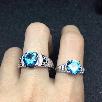 

The Best gift For Your Lover Couple Rings Natural Topaz Lover's Ring 925 sterling silver