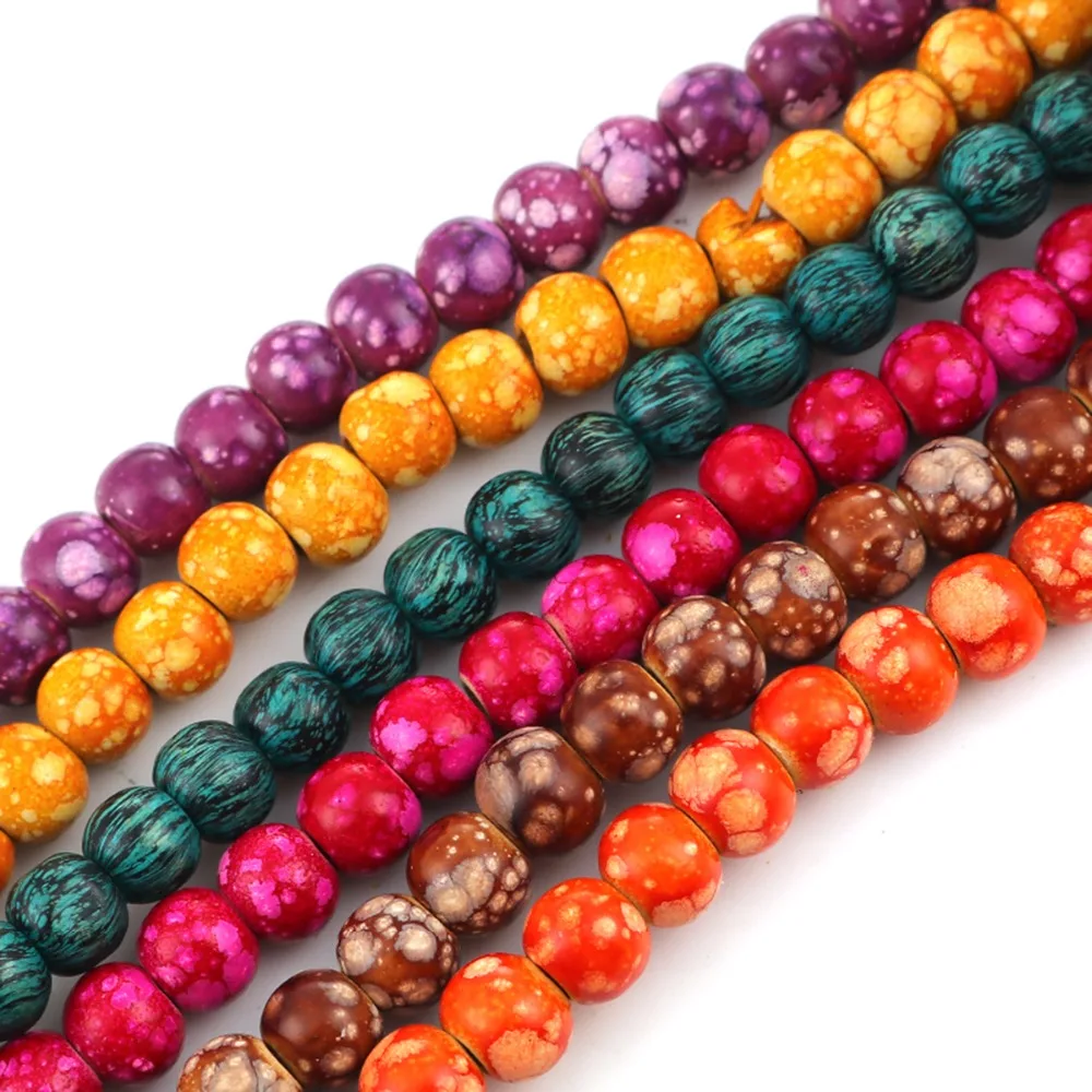 

DoreenBeads Fashion Wood Spacer Beads Round Orange-red Spot Charms About 10mm - 9mm Dia, Hole: Approx 3mm, 47cm long, 1 Strand