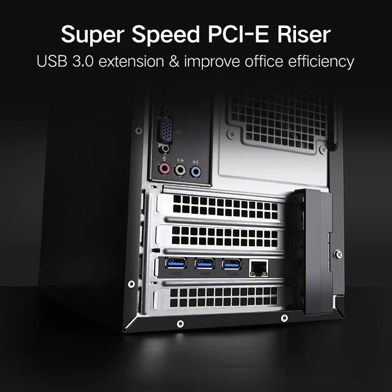 Переходная карта Ugreen PCI E Express 1X к 16X USB 3 0 хаб гигабитный Ethernet адаптер с 15 контактным