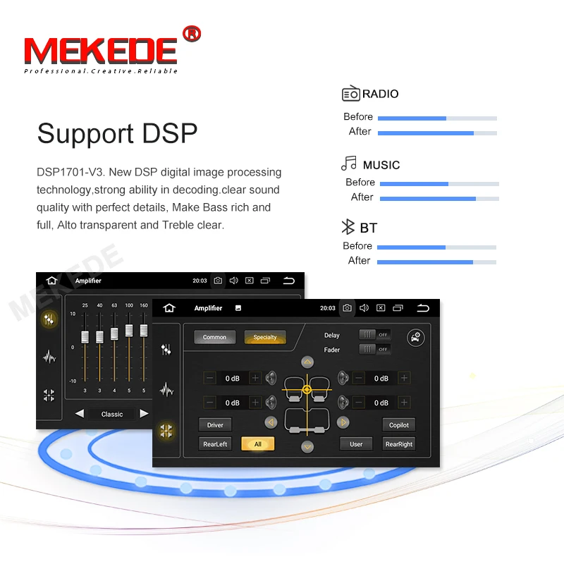 Cheap MEKEDE 1024X600 DSP IPS 4G Android 9.0  Car DVD Multimedia  for Mercedes/Benz C Class W203 c200 C230 C240 C320 C350 CLK W209 5