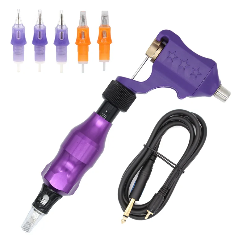

UPTATSUPLY Professional Rotary Machine Set Makeup Machine Tattoo Gun With Cartridges Clipcord Grip Free Shipping