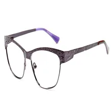 Женская Ретро мода сплав кошачий глаз Дизайн Оптические очки с прозрачными защитными стеклами Goggle Черный бренд оправа для очков при близорукости очки женские