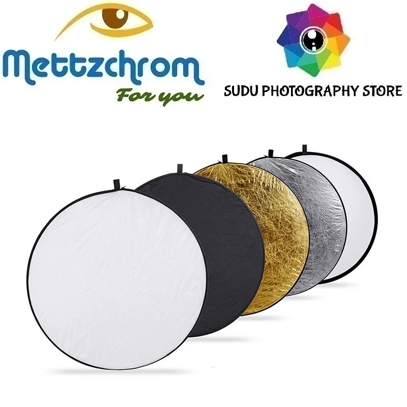 Reflector 5 in 1 Gold, Silver, Black, White + Transparent 110cm 5in1 reflector